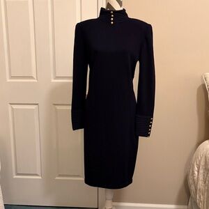 St. John Collection midi dress, navy